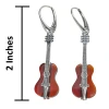Cherry Amber Guitar Dangle Earrings