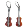 Cherry Amber Guitar Dangle Earrings