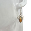 Tiger Eye Scrollwork Sterling Silver Hook Earrings