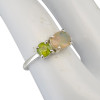 Faceted Peridot & Opal Two-Stone Sterling Silver Ring