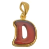 Letter D Pendant Amber Gold Plated Silver Alphabet Collection