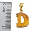 Letter D Pendant Amber Gold Plated Silver Alphabet Collection