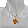 Letter H Pendant Amber Gold Plated Silver Alphabet Collection