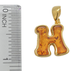 Letter H Pendant Amber Gold Plated Silver Alphabet Collection