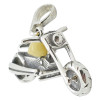 Motorcycle Multi-Color Amber Silver Pendant