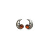 Cognac Amber Sterling Silver Moon Stud Earrings