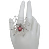 Cherry Amber Sterling Silver Spider Adjustable Ring