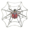 Cherry Amber Sterling Silver Spider Adjustable Ring