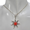 Red Onyx Sterling Silver Sun Pendant