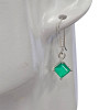 Faceted  Green Onyx Sterling Silver Earrings On Hooks