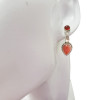 Red Onyx Silver Post Dangle Earrings