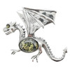 Green Amber Sterling Silver Dragon Pendant