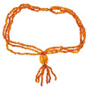 Cognac Amber 3 Strings Beaded Necklace 24''