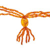 Cognac Amber 3 Strings Beaded Necklace 24''