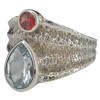 Faceted Blue Topaz Sterling Silver Ring