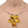Flower Natural Amber Handmade Necklace