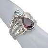 Faceted Garnet Sterling Silver Ring