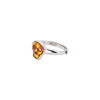 Cognac Amber Sterling Silver Skull Adjustable Ring