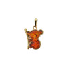 Cognac Amber Gold Plated Silver Koala Pendant