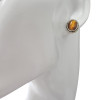 Large Tiger Eye Stud Silver Earrings
