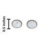 Large Moonstone Stud Silver Earrings