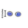 Large Lapis Stud Silver Earrings