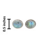 Large Labradorite Stud Sterling Silver Earrings