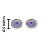 Large Amethyst Stud Sterling Silver Earrings