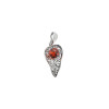 Leaf Design Cognac Amber Silver Pendant
