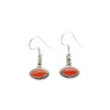 Red Onyx Silver Earrings On Hooks