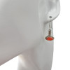 Red Onyx Silver Earrings On Hooks
