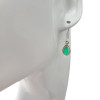 Green Onyx Silver Dangle Earrings
