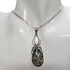 Spider Green Amber Silver Pendant