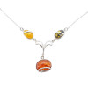 Multicolor Amber Sterling Silver Necklace (5472)