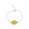 Oval Citrine Amber Sterling Silver Bracelet