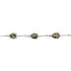 Dragonfly Green Amber Silver Link Bracelet