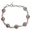 Faceted Garnet Sterling Silver Link Bracelet
