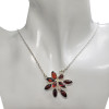 Flower Cherry Amber Silver Necklace