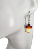 Cross Ombre Multicolor Amber Silver Earrings