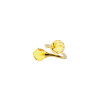 Faceted Citrine Amber Gold Plated Silver Adjustable Ring