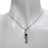 Fish Bone Cherry Amber Sterling Silver Pendant