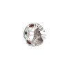 Wolf Moon Cherry Amber Sterling Silver Adjustable Ring