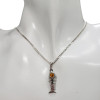 Fish Bone Cognac Amber Sterling Silver Pendant