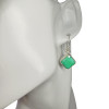 Emerald Stone Sterling Silver Earrings On Hooks