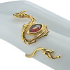 Cherry Amber Gold Plated Silver Dragon Adjustable Ring