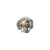 Cognac Amber Skull Sterling Silver Ring