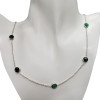 24" Emerald Stone Sterling Silver Necklace