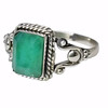 Emerald Stone Sterling Silver Ring