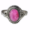 Faceted Composed Ruby Silver Ring