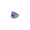 Lapis Stone Sterling Silver Men's Eagle Ring